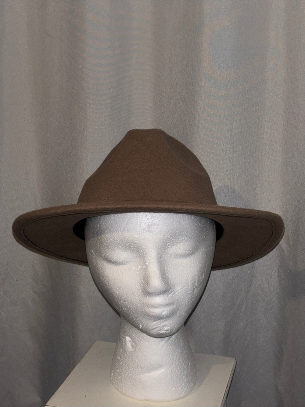 Time brown wide brim felt Fedora hat
